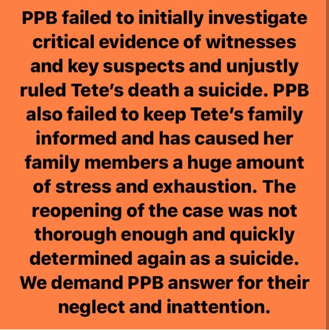 francy_dress's tweet photo. Tete was a member of the @rosehaven_pdx community and a beautiful soul. Join us at Rocky Butte 8pm tonight to celebrate her life and demand justice for her murder. #justicefortete #justicefortetegulley #BlackTransLivesMatter #PDXprotests https://t.co/4ELDFtUQGH