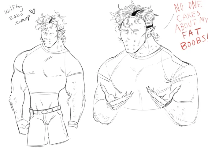 he's upset because no one cares about his fat boobs : ( 