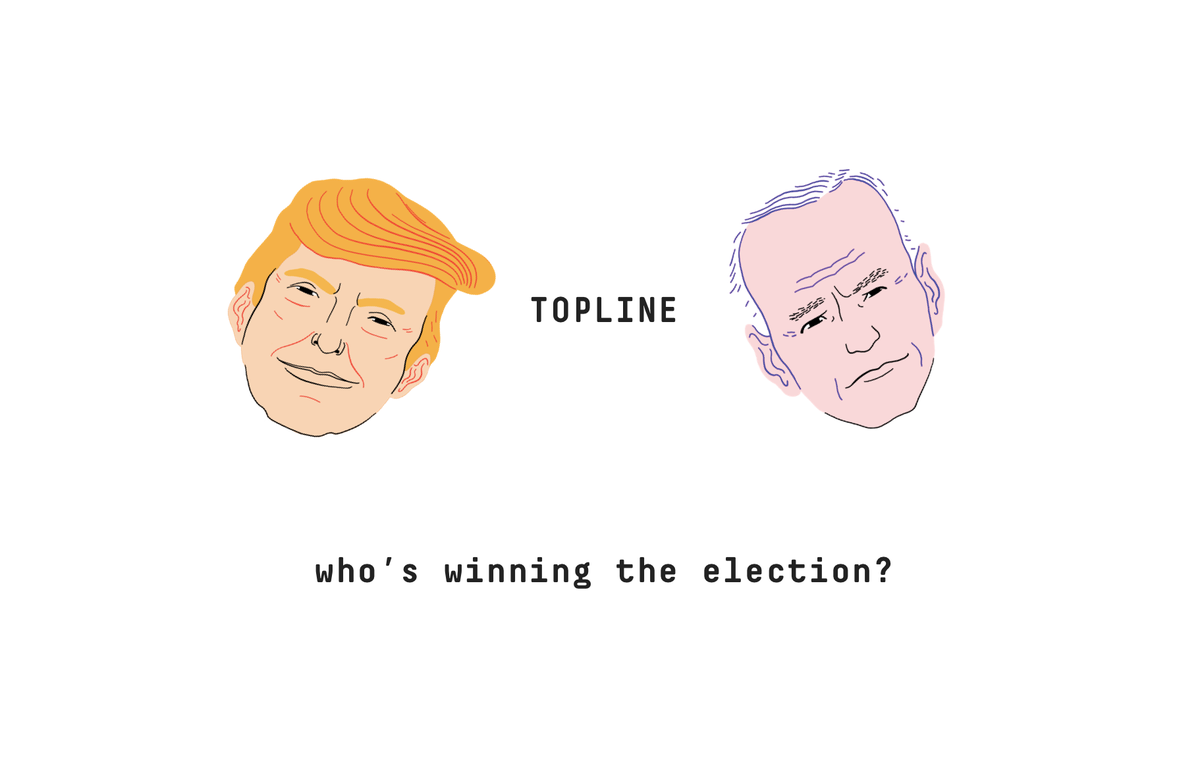 So I promised more behind-the-scenes of the  @FiveThirtyEight 2020 forecast. Today I'll walk you through the development of our topline chart! That is specifically: the chart that shows the chances of a candidate winning the election in November.