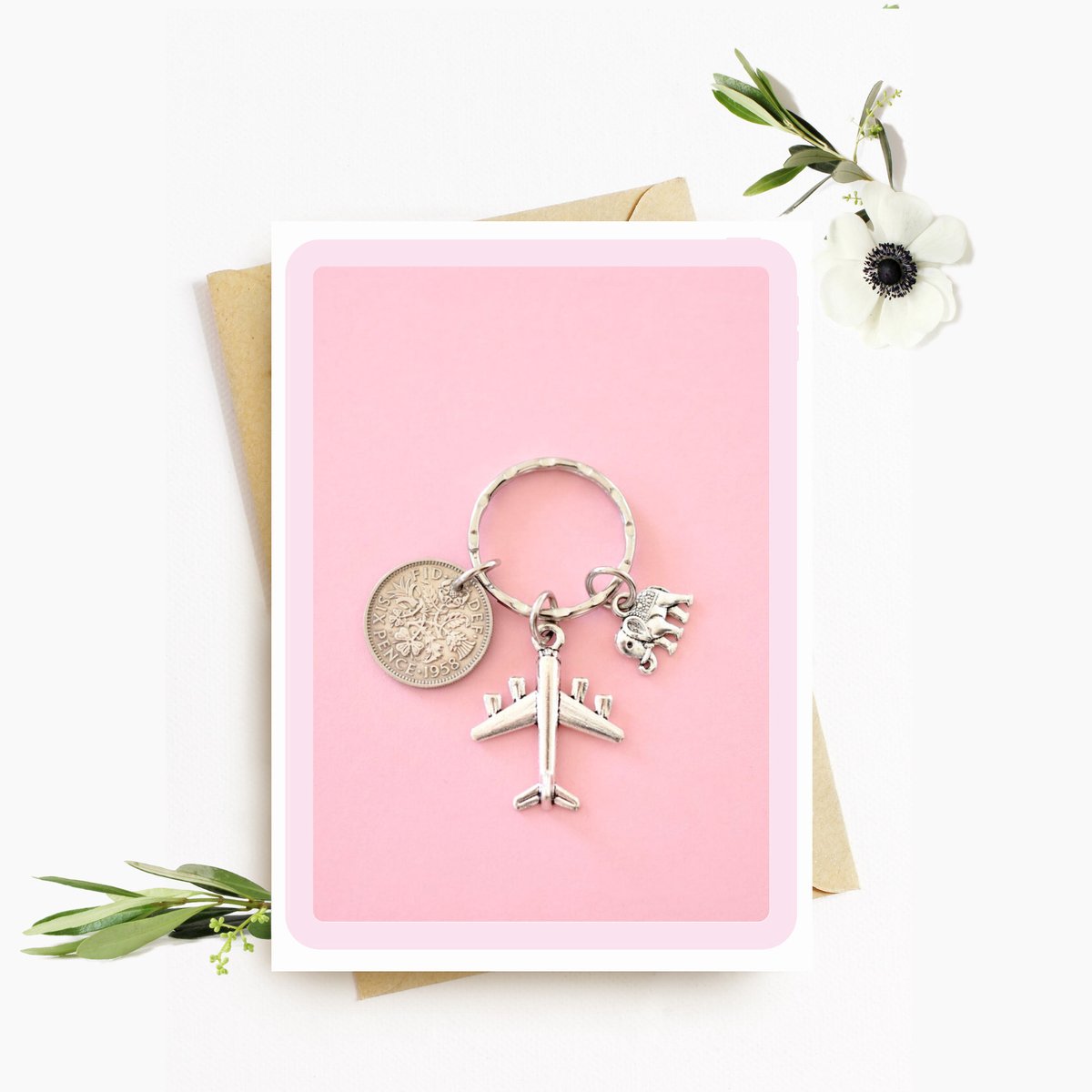 TansyBel's tweet photo. good luck travel gift, aeroplane keyring for travelling friend, pilot air hostess back packer gift, lucky sixpence elephant charm https://t.co/FJmjXQJ8ek #giftideas #ad #AviationKeyring https://t.co/YdFsqCFZ9I