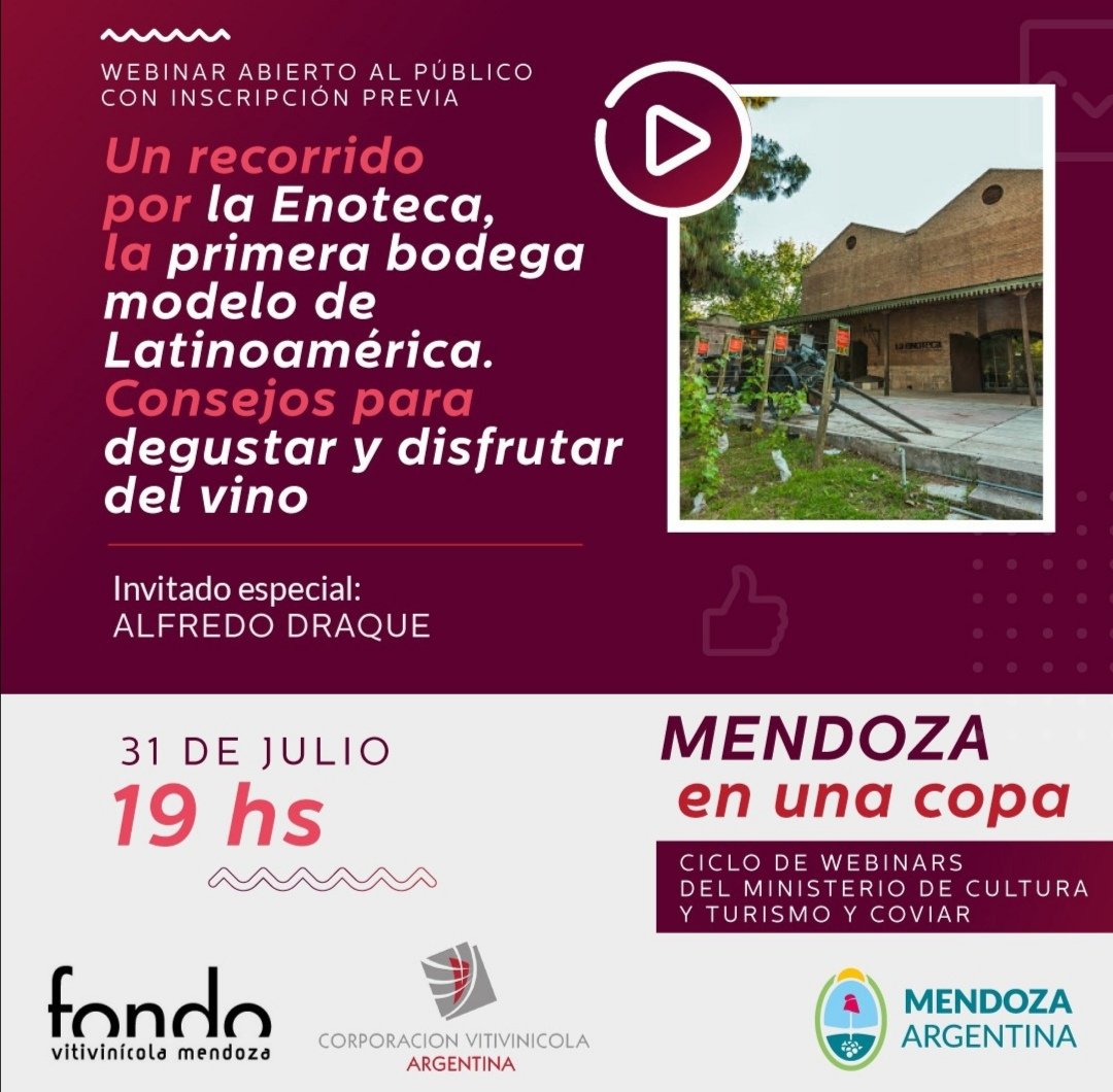 Cultura_Mza's tweet photo. ‼️Llega un seminario virtual imperdible, dedicado al enoturismo, junto a la @COVIAR1
y el @FondoVit 🍷

👉 Si todavía no te inscribiste, hacelo en: https://t.co/iFWmBeFHxv

#webinar #enoturismo #Turismo #vino #seminario https://t.co/3WkNvd1Taf https://t.co/Y74CGlXkVV https://t.co/bZb8QBesxN
