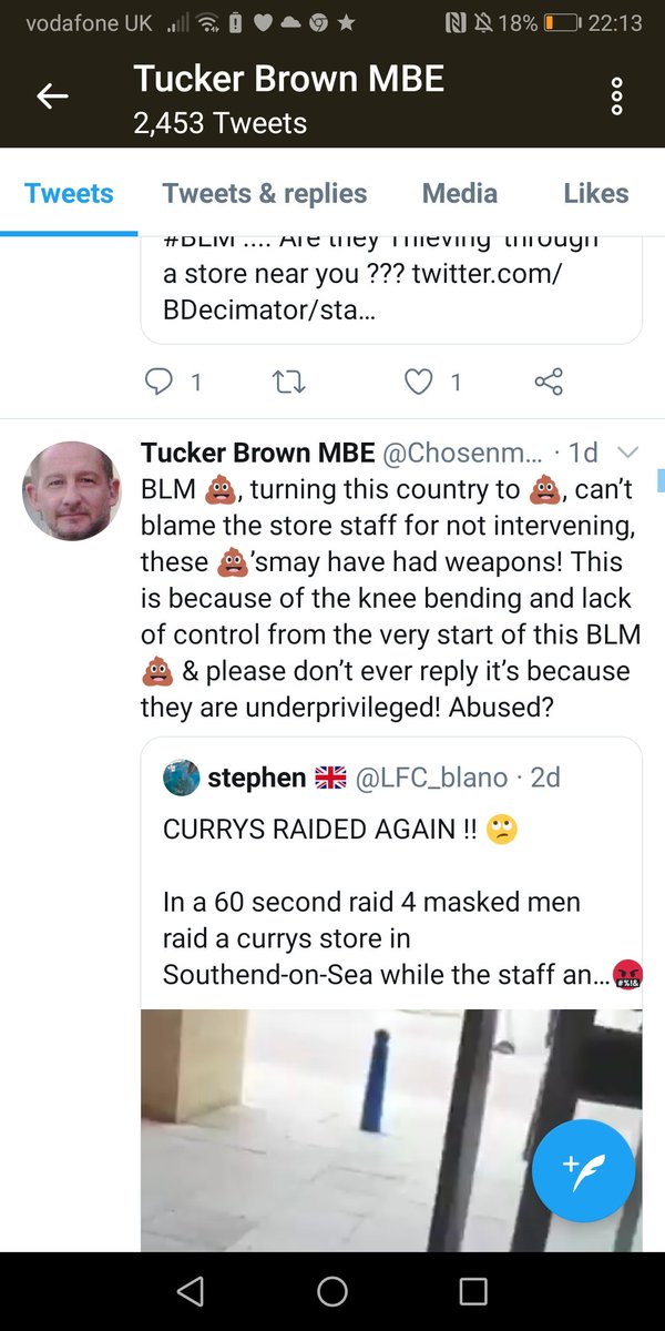 Everyday Racists *49. Tucker says he's ex-army and ex- Met Police. To both of those organisations, I'd say this..,...never get back with your exes. Please.