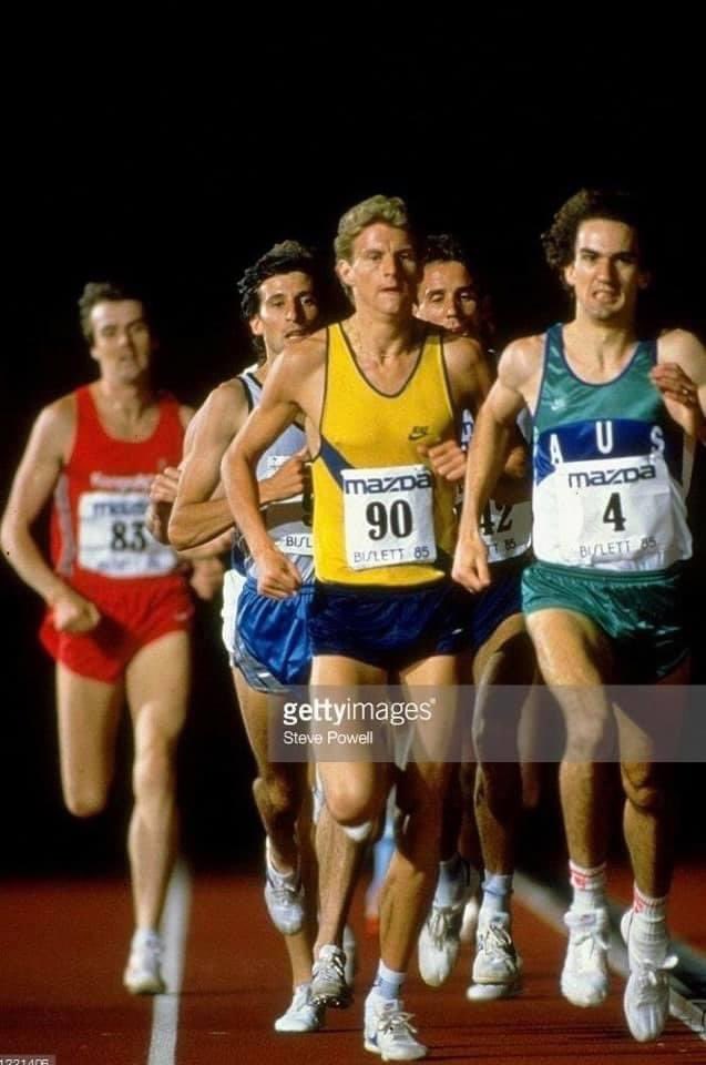 runnerstribe's tweet photo. 35 years ago today Steve Cram set the world record in the mile, running 3:46.32 in Oslo. Still ranked 4th all time for the mile. Leading (number 4) is Australian Michael Hillardt. https://t.co/m4rp3MpcWz