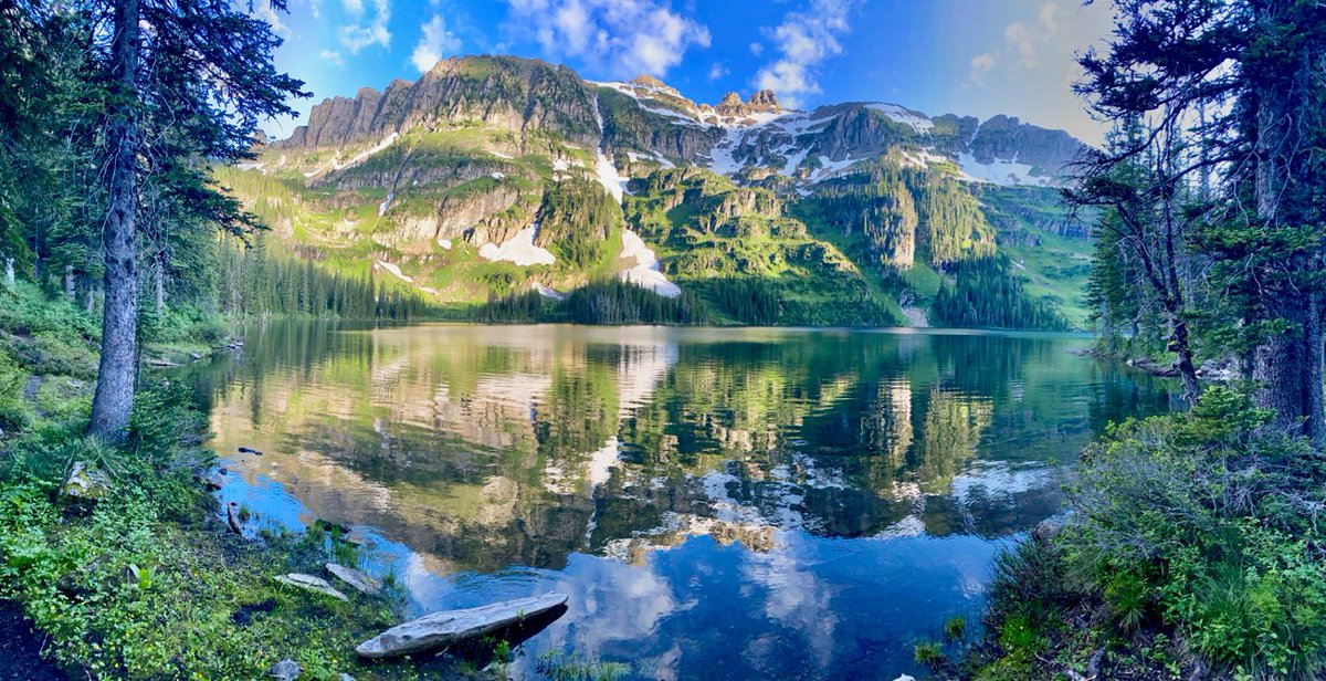 Last week I joined my PhD student Joe V on a trip to sample & set sensors in the Mission Mts. We were joined by postdoc Logan. I must say that our high elevation target, Summit Lake, might be the most beautiful I have ever sampled in Montana, or perhaps anywhere. Join us... 1/?