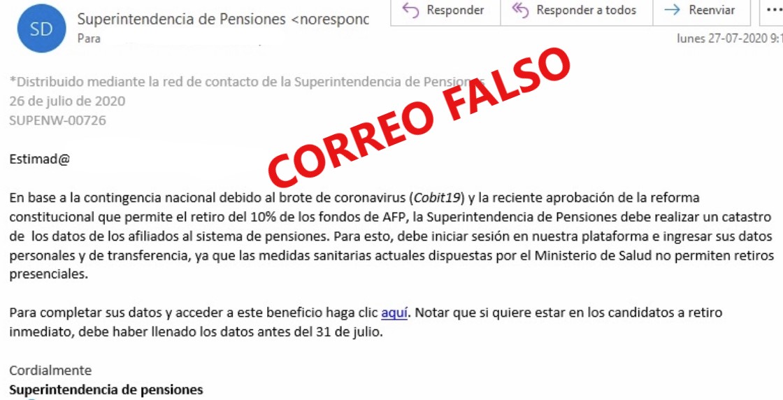 Superpensiones's tweet photo. Insistimos en la importancia de informarse a través de medios oficiales. La Superintendencia de Pensiones no está enviando cartas ni mensajes a los afiliados y afiliadas para pedirles ningún dato ni para solicitarles que ingresen a ningún link. https://t.co/WfKja18LCs
