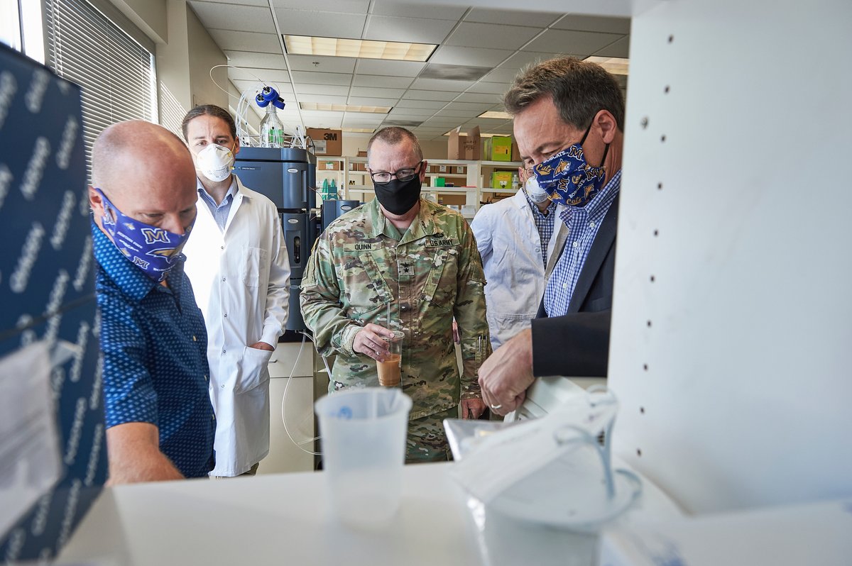 GovernorBullock's tweet photo. Today I got to see where the science happens. Thank you to MSU for the tour of the lab, where we are gearing up to perform surveillance COVID-19 testing for our state. Your partnership is invaluable to Montana's fight against this virus. https://t.co/bhdAe9aQ5r