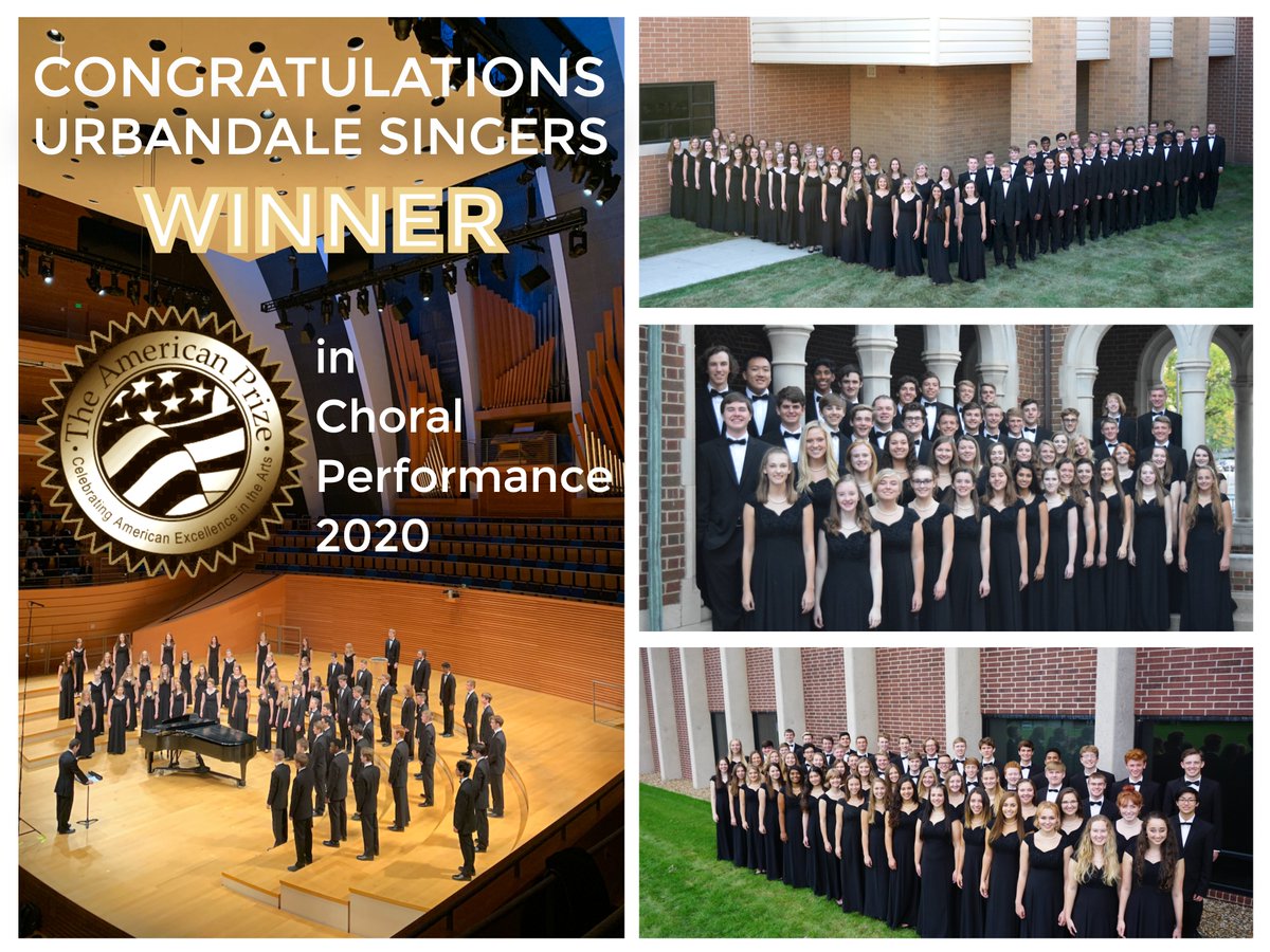 JHawkVocalMusic's tweet photo. Congratulations to @urbsingers, winners of The @AmericanPrize in Choral Performance, 2020 - High School Division

Visit https://t.co/deMEN7jpw4 for the official results posting. https://t.co/3zTJOt7sEC