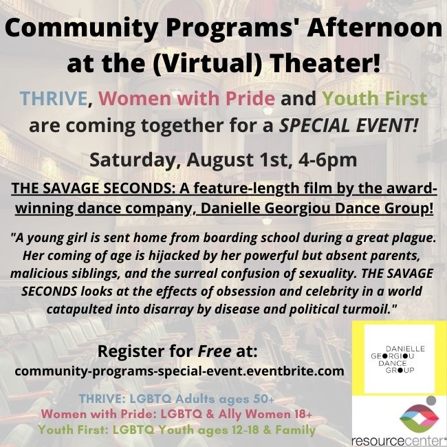 ResourceCtr's tweet photo. New and current members of THRIVE, Women with Pride and Youth First programs are welcome to a special screening in collaboration with the award-winning @dgdgdancegroup Sign up now!
https://t.co/TXsO25lcfZ https://t.co/pLNKarpo3I
