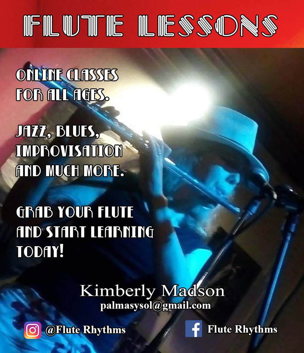 FluteRhythms's tweet photo. #flutelessons #blues #improvisation #Skypeclasses  #LearnFromHome #learntoplaytheflute #music #musician #allthingsflute #firstclassisfree #playjazz #jazzmusician #jazzflute #flutejazz #jazzlessons #fluteplayer #skypeclass #jazzflute #jazzflutesolo #MusicIsLife #Musicismylife https://t.co/a0C5X6xi8I