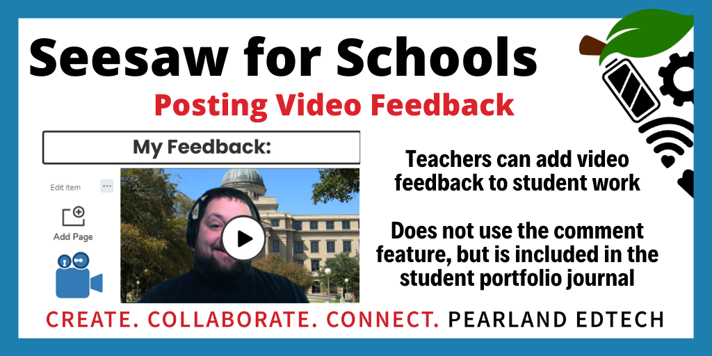 sethfewell's tweet photo. With new updates to @Seesaw, and Pearland ISD having access to Seesaw for Schools, teachers can now add an extra element to their feedback - VIDEO! Take a look at how easy it is to do - 3 simple steps!
#PearlandEdTech #HookedOnEdTech #WeArePearlandISD https://t.co/2WdHZ9Xo7v