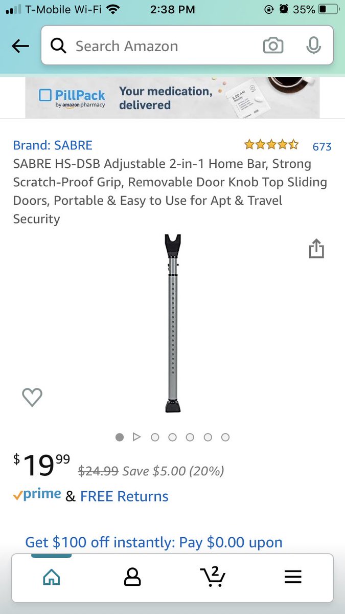 This door stopper!!! There are so many brands & you can take it to hotels, Airbnb’s, or just your bedroom door for extra protection!