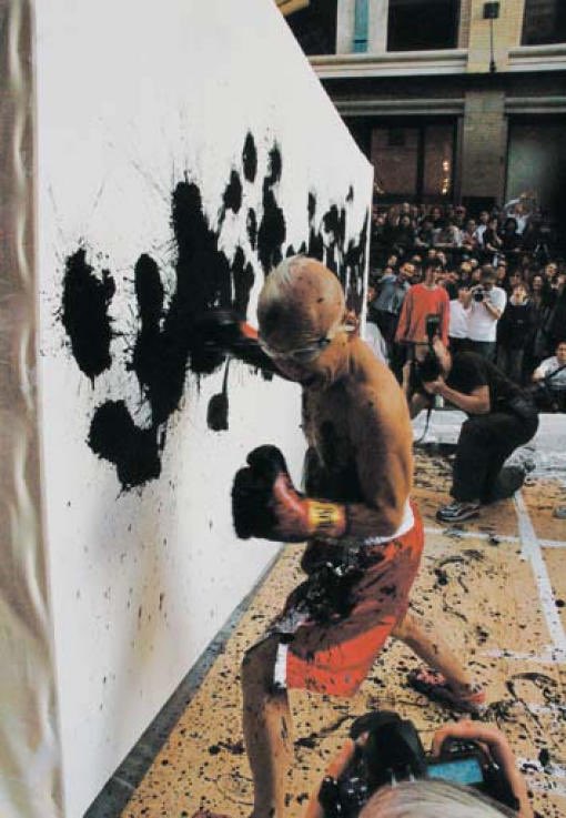 mqqqxim's tweet photo. Ushio Shinohara, Boxing Painting https://t.co/CsXjhDzqC3