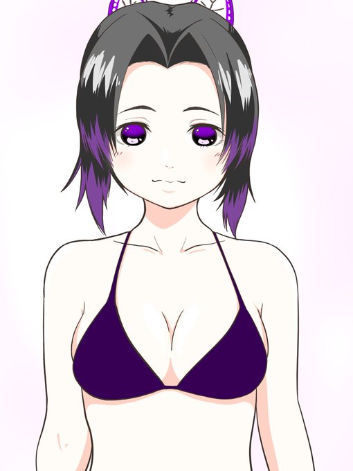 ももくまさんがTwitterに投稿した胡蝶しのぶ(鬼滅の刃)のイラスト。