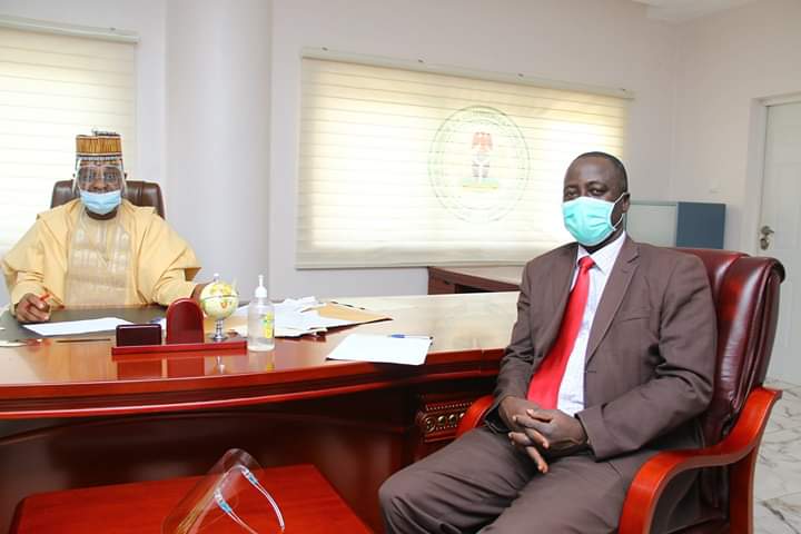 NigeriaComputer's tweet photo. The leadership of @NigeriaComputer, led by its President @ProfSodiya pays a courtesy visit to @DrIsaPantami Hon. Min. of @FMoCDENigeria as part of efforts to support the #DigitalNigeria vision of President @MBuhari &amp; @ProfOsinbajo
#EATI2020 #NCSConference #Industry4.0 #staysafe https://t.co/TZjMIt0DL9