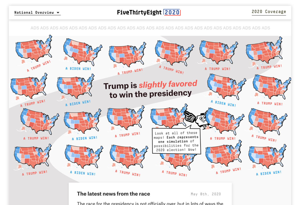 Wellllllll, sort of. When we launch soon (!) you'll still be inundated with maps.  You'll also see Ballswarm. And hopefully, you'll check that there are a hell of a lot of ways November can shake out. Check back soon! ( FAKE DATA throughout this thread!)