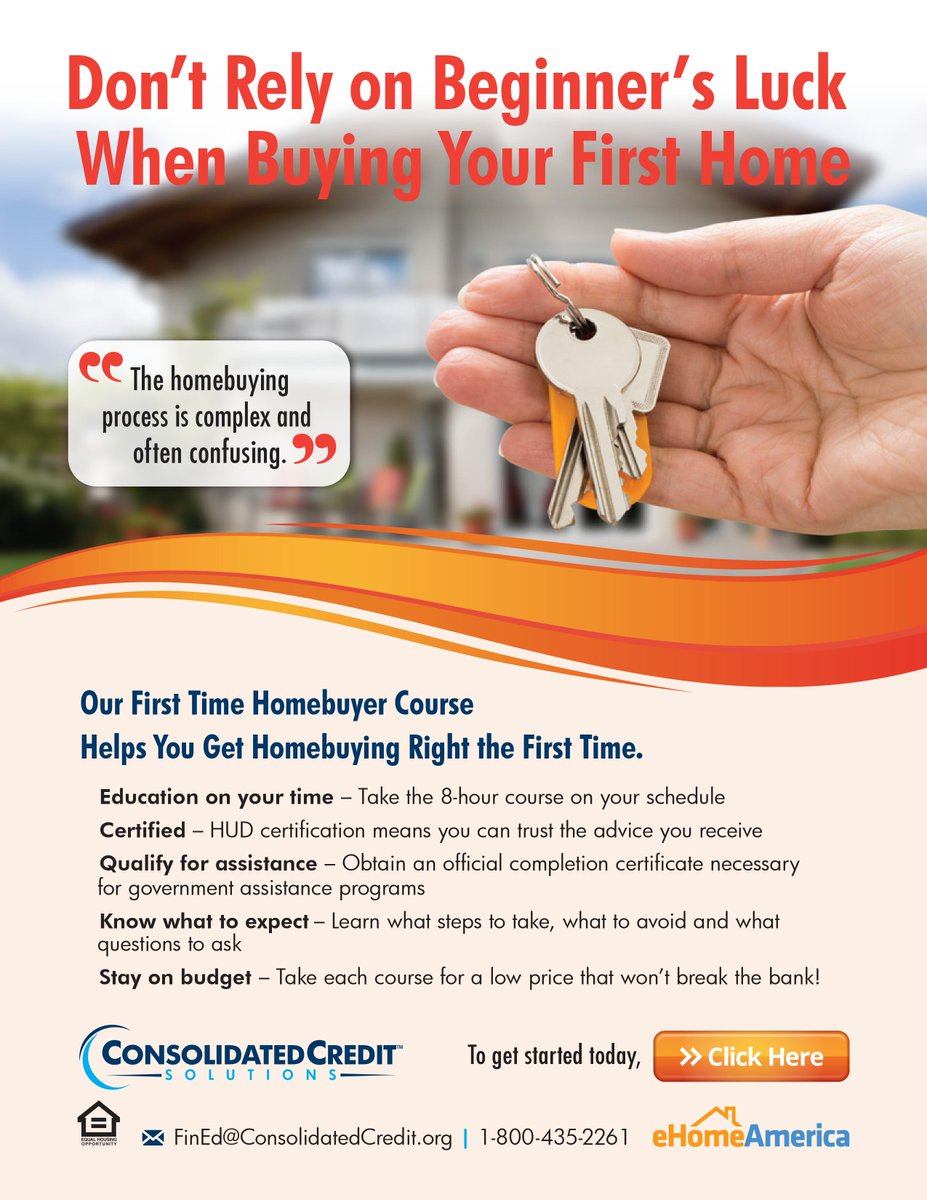 ConsolidatedUS's tweet photo. π‘ Thinking of making your homeownership dream a reality?Start with our #ONLINE #FirstTimeHomebuyer course for a limited time offer of $50. Save $49!https://t.co/FVMrKWfZNu.
π£οΈ Use code CCSC049 at checkout!
#MillenialHomebuyer #saferathome #eHomeAmerica #firsttimehomebuyers https://t.co/YAQDEeUuLc