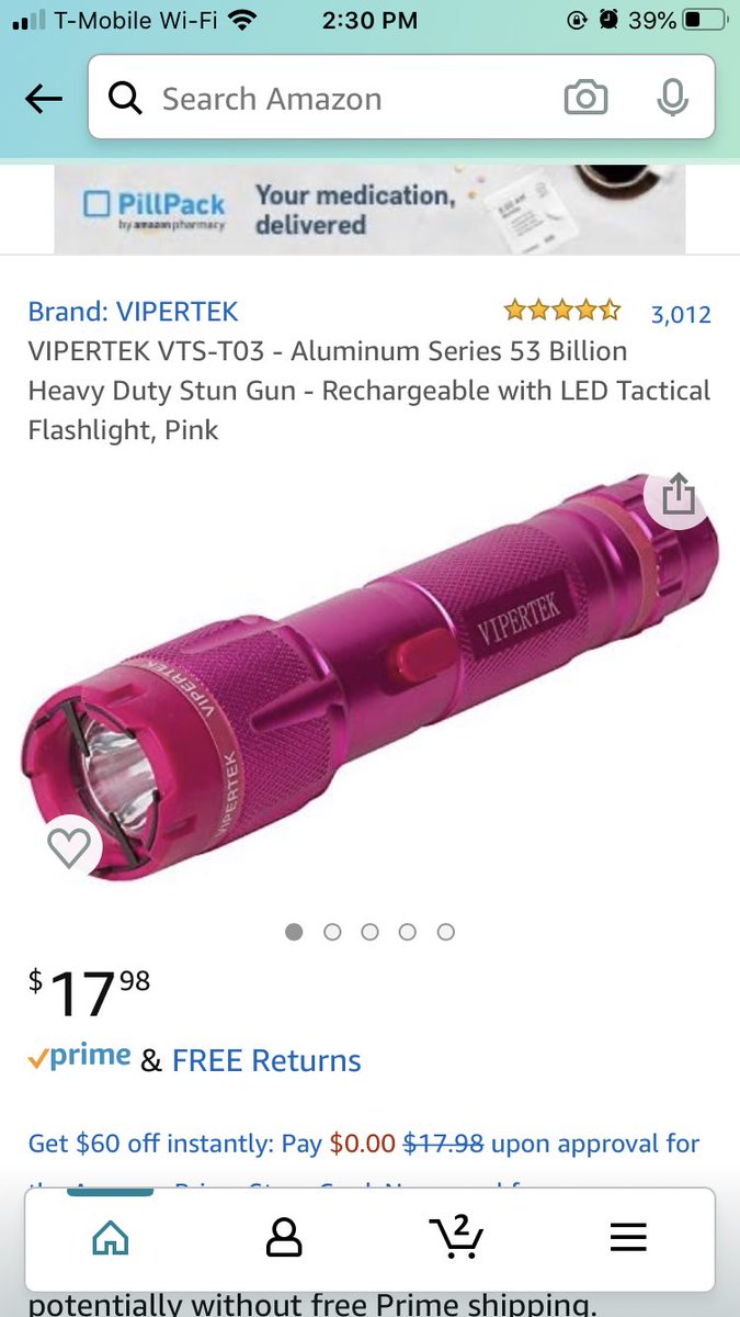 This stun gun!! It doubles as a flashlight and is super user friendly! There are also ones disguised as phones, lipstick, you name it!