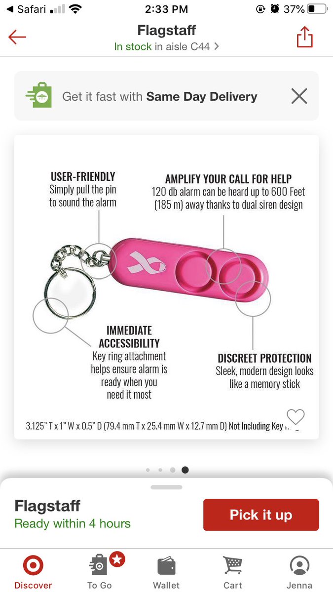 !!!Personal alarm!!! Super easy to use & carry around with you EVERYWHERE!!! Pull the pin to alert anyone around you, that you may be in danger!