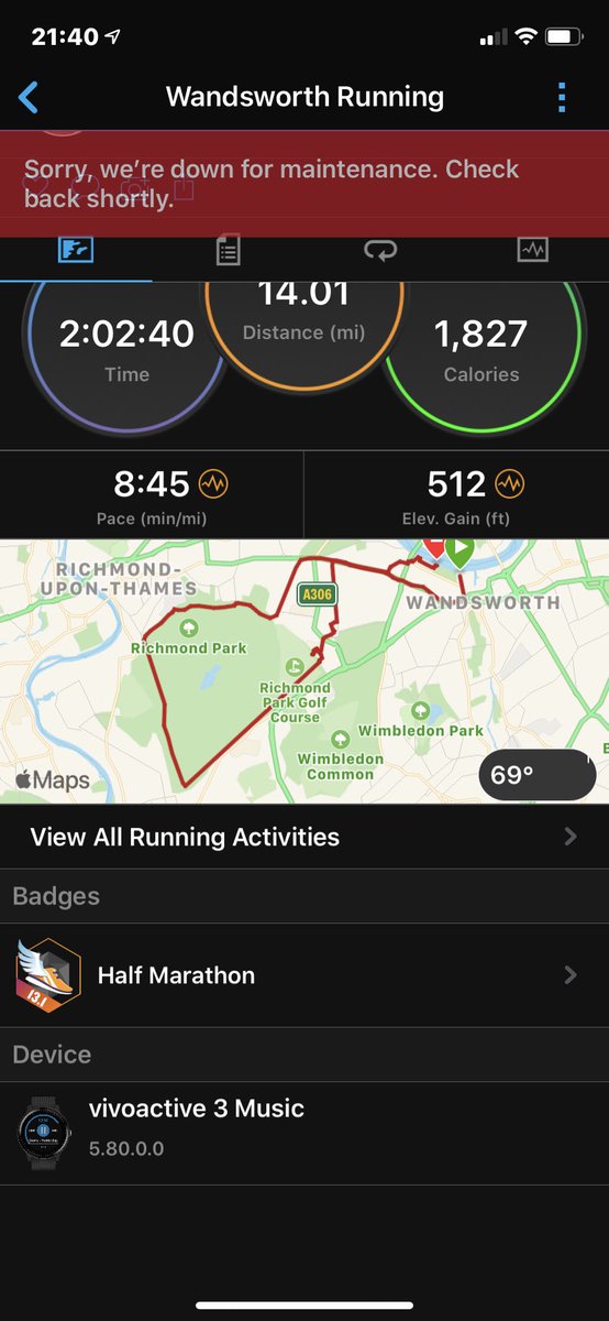 joshrufus's tweet photo. @GarminUK Same run, different times - the first one is uploaded from my watch and the second is Garmin Connect - any ideas what happened or how to replace the second with the first one? #frustratedfromwandsworth #garminproblems https://t.co/DnOFlDhWEW
