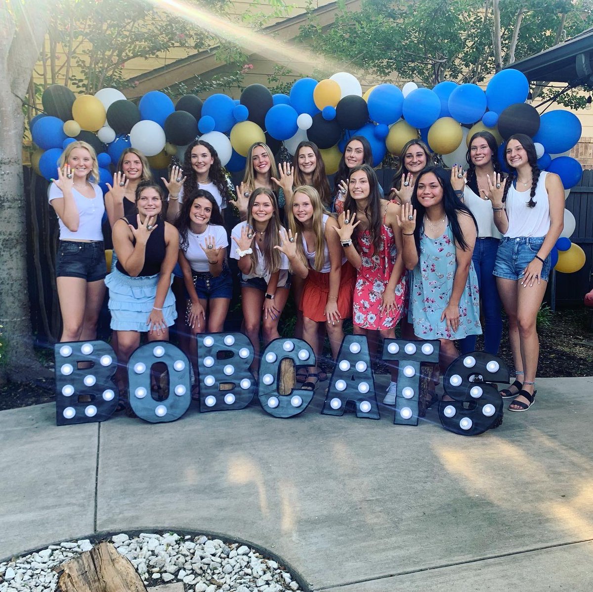 CoachKRodgers's tweet photo. The RINGS came in! 💙🖤💙 #statechamps #gobobcats #mydaughterisgorgeous😍  @ Trophy Club, Texas https://t.co/pgu3u2Zv90