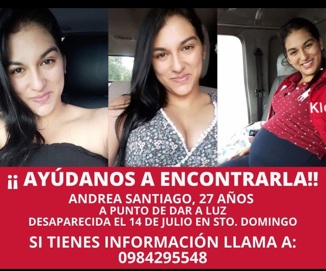 FEDDSYDR's tweet photo. A punto de dar a luz y está desaparecida!! ⁦@PoliciaEcuador⁩ https://t.co/bMVbQxKBm1