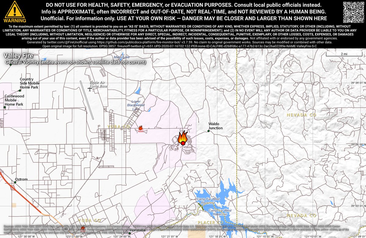 CaliFireBot's tweet photo. #ValleyFire 🔥 unofficial, automated update.
At Beale AFB, CA. ⚠️ DO NOT USE FOR SAFETY PURPOSES - See officials instead. May be incorrect; disclaimers in images.
https://t.co/x7sU3XBskh https://t.co/QQmF3yd6uK