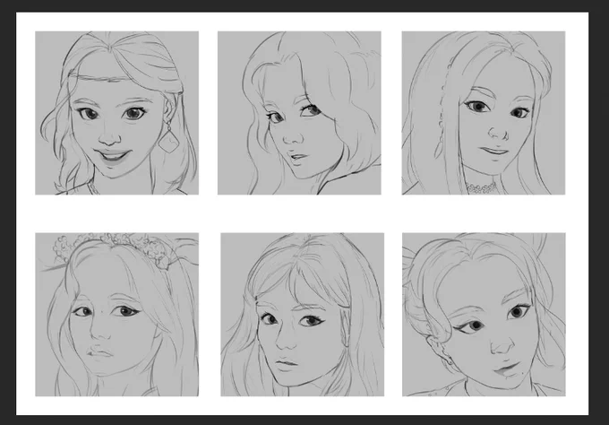 Six sketches done! Three more ... and more. #twice #artph #morenmore 