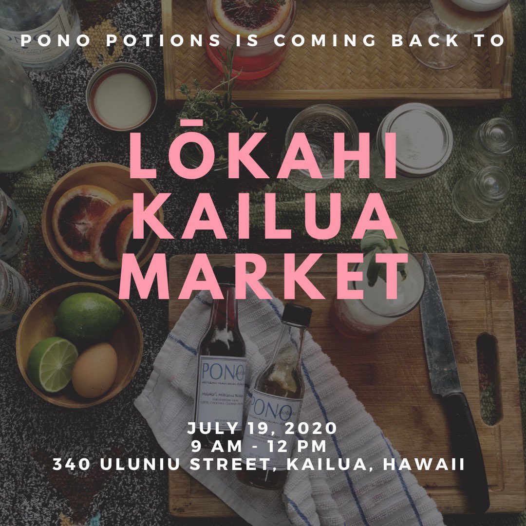 PonoPotions's tweet photo. We’re coming back to Lōkahi Market this Sunday! We’re excited to meet you guys! #hawaii #farmersmarket #ono https://t.co/AT7NqLRqS1