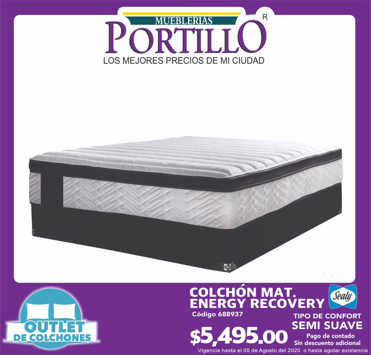 PortilloMueb's tweet photo. El #OutletDeColchones llegó, te invitamos a que aproveches esta gran oportunidad. Ven y prueba el colchón ideal para ti y tu familia #LosMejoresPreciosDeMiCiudad 💜💜💜 https://t.co/DAhNeHq7C9