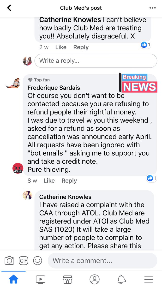 peter_kulu's tweet photo. A @ClubMedUK fan says #ClubMed conduct  = “pure thieving”. 👇 says that’s why they send you from pillar to post. What do you think? Would you give them any money? #ClubCON https://t.co/vI5nmOByyy