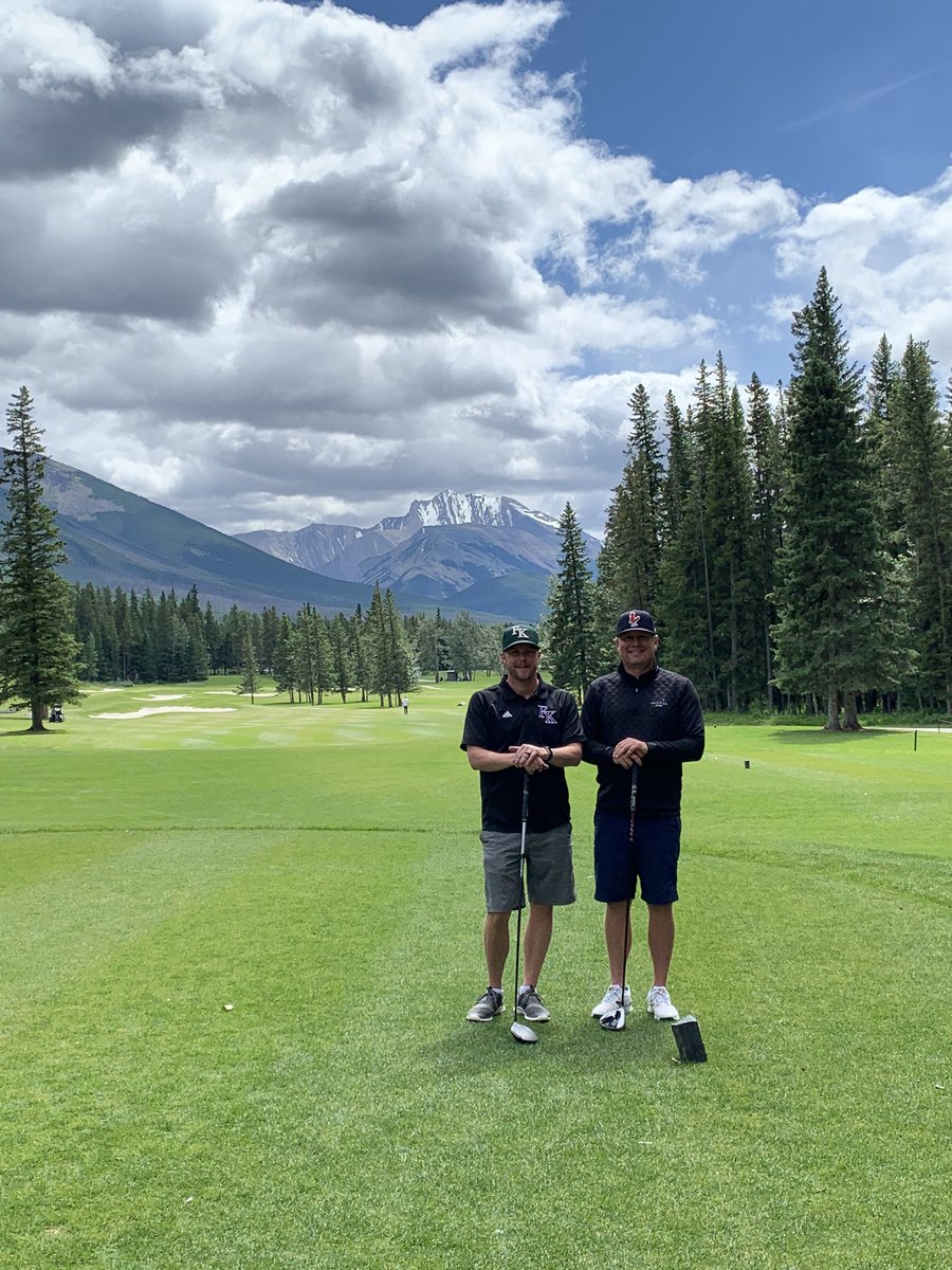 Great morning <a href="/KananaskisGolf/">Kananaskis Golf</a> can’t beat the views and such a fun track to play #mtlorette