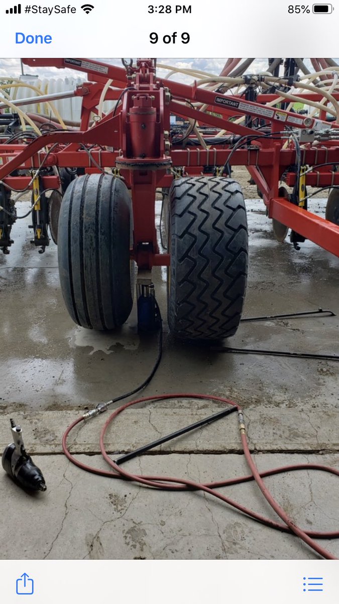 KSTireEston's tweet photo. I know that seeding is a ways off but I wanted to share this. For people who are finding that the 16.5 - 16.1 tires on their air drills are not standing up. These 445/50-22.5. Agri flex are the exact same height with heavier load rating,flatter face for floatation. https://t.co/EBklIpLib9