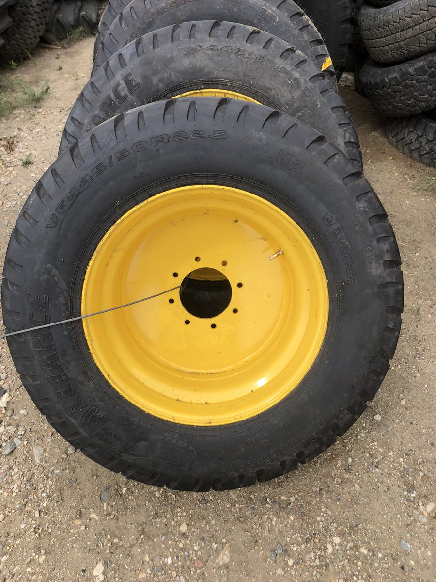 KSTireEston's tweet photo. I know that seeding is a ways off but I wanted to share this. For people who are finding that the 16.5 - 16.1 tires on their air drills are not standing up. These 445/50-22.5. Agri flex are the exact same height with heavier load rating,flatter face for floatation. https://t.co/EBklIpLib9