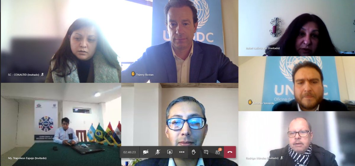UNODCBolivia's tweet photo. With the support of @UEenBolivia, @UNODCBolivia and authorities from the @MRE_Bolivia, @ScConaltid, @MindeGobierno and #CERIAN coordinated new actions aimed at strengthening CERIAN as a regional platform for the exchange of information and intelligence.
#SDG16
@UNODC https://t.co/4avm07UBd5