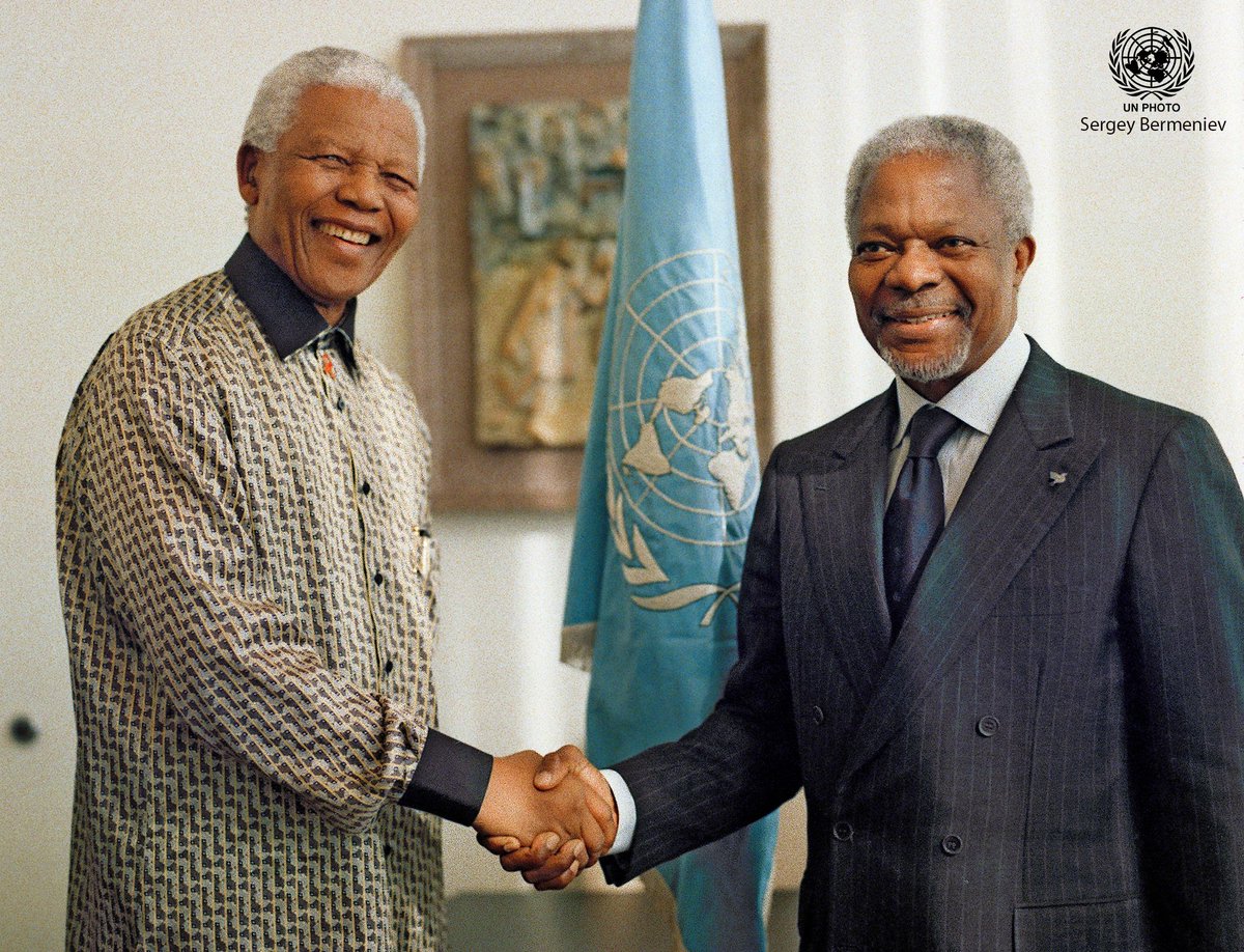United Nations Photo on Twitter: "Today is #NelsonMandelaDay. "The heroes are those who make peace and build" - #NelsonMandela Here Secretary-General Kofi Annan meets with Nelson Mandela in 2001. @UN Secretary-General António