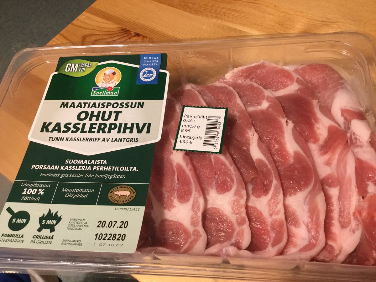 Norde 横から失礼します フィンランドのkasslerは豚のネック 肩肉の部分を指します フライパンやグリルで焼いてステーキとして食べることが一般的です 元々のkasslerは塩漬けして軽く燻製した豚肉のドイツ料理らしいです