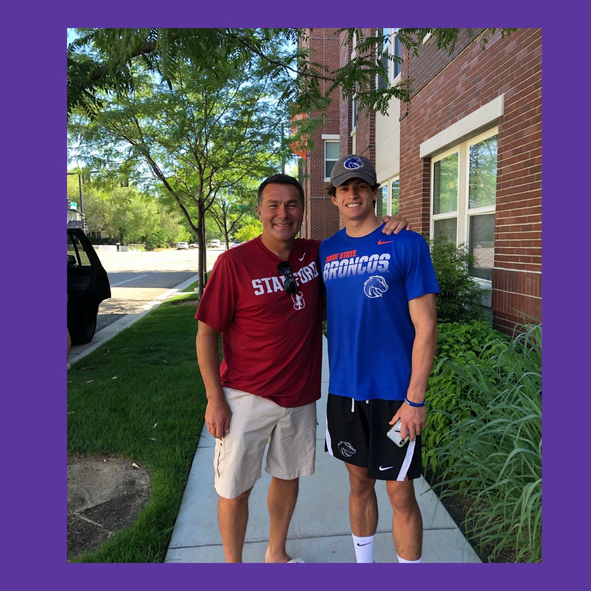 Cbad_Football's tweet photo. Checking in on Cole Wright in Boise. We are proud of you kid!! C’s Up!! @ColeWright0 @BroncoSportsFB #lancerpride https://t.co/8KsA1NMkWC