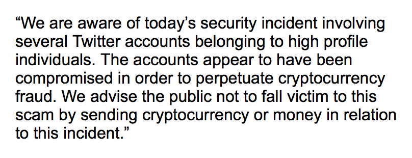BenCollinsNBC's tweet photo. Statement from FBI's San Francisco bureau about today's Twitter hack. https://t.co/u1F4soRh57