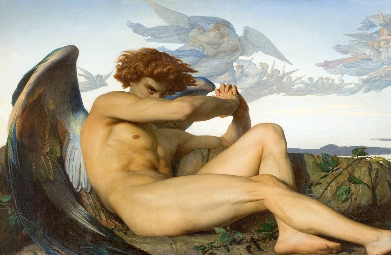 Что значат картины. Кабанель Падший ангел. Люцифер Alexandre Cabanel. «Падший ангел», 1847, Александр Кабанель. Александр Канабель Падший ангел.