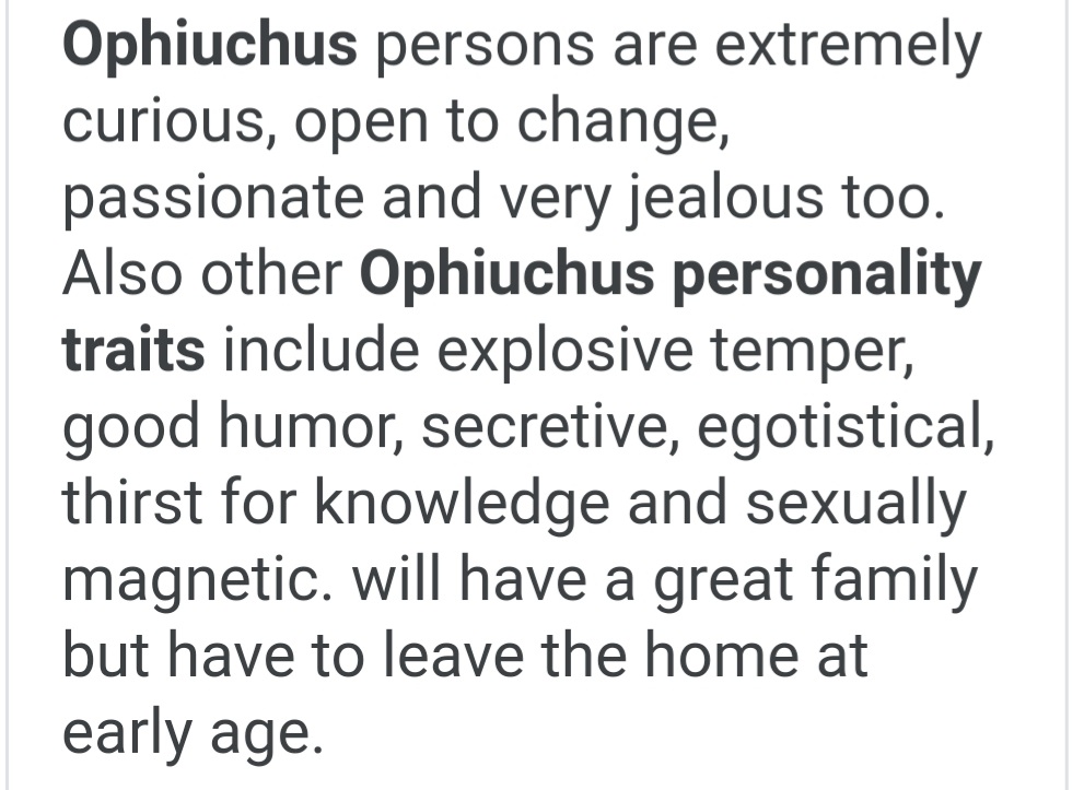 Ophiuchus Personality