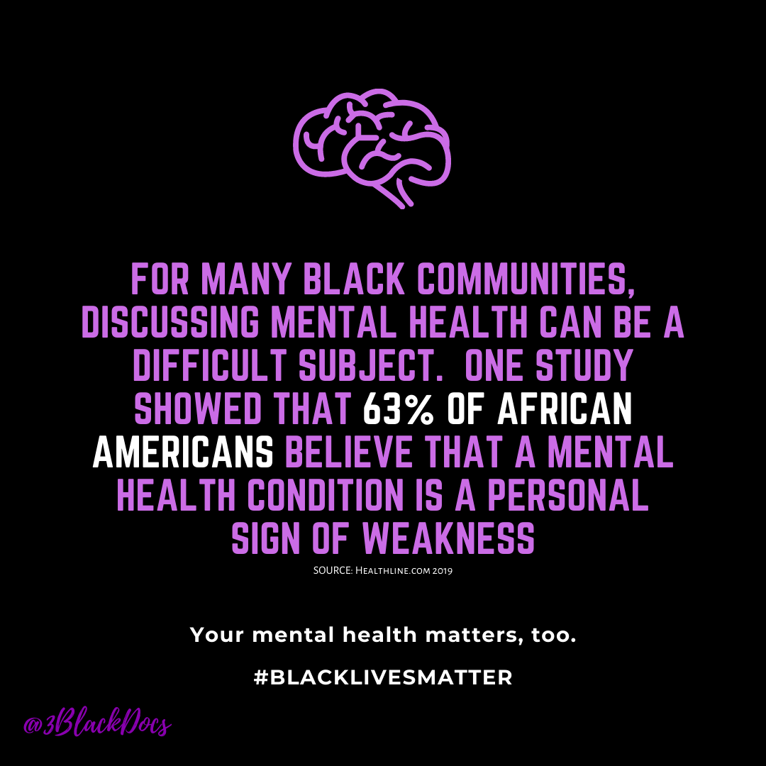 3BlackDocs's tweet photo. As a community, we have to be more open to talking about mental health and seeking mental health services. A family history of mental illness or substance abuse can increase your likelihood of being affected by the same.
#MinorityMentalHealthMonth #3BlackDocs https://t.co/DhnDPIEswJ