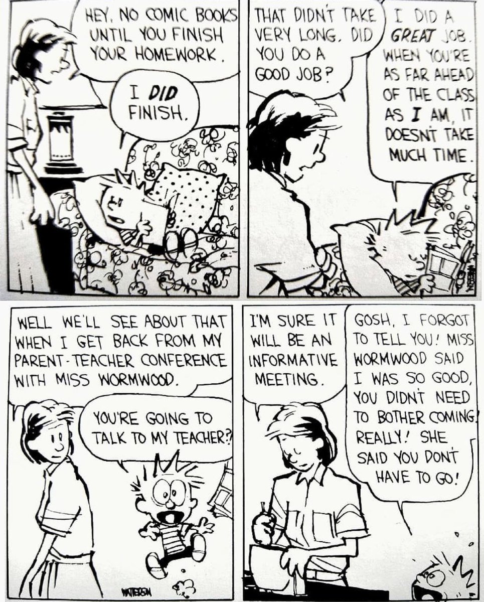 Calvinn_Hobbes's tweet photo. Parent teacher conference?!?! #calvinandhobbes https://t.co/jGFLnwF7kr