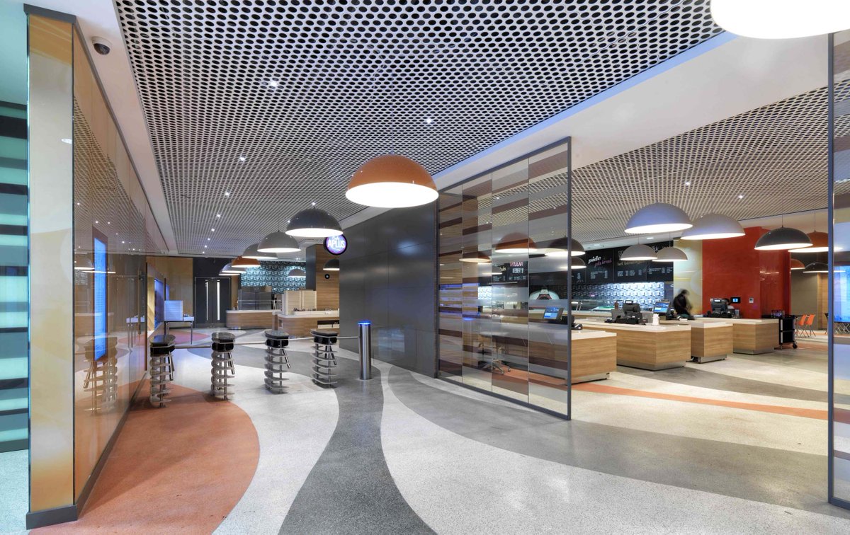 decorsystemsAU's tweet photo. A perfect synergy: DecorMetl Olympia blends harmoniously in the exceptionally sophisticated lines of round apertures in this feature design ceiling. 
https://t.co/v6vLNCUJxS
#decormetlolympia #acoustic #architecture #interiordesign #decoration https://t.co/pJZngOqGqW