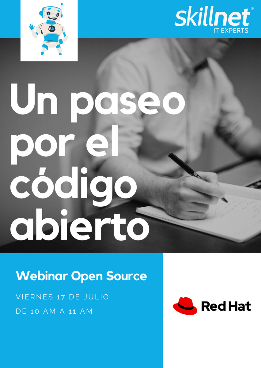 SkillNetIT's tweet photo. Acompañanos a dar un paseo por el  Codigo Abierto  en nuestro proximo webinar !!

Viernes 17 de Julio 10:00 am 
https://t.co/DZnbDSuzzd https://t.co/MtBkbuxo2v