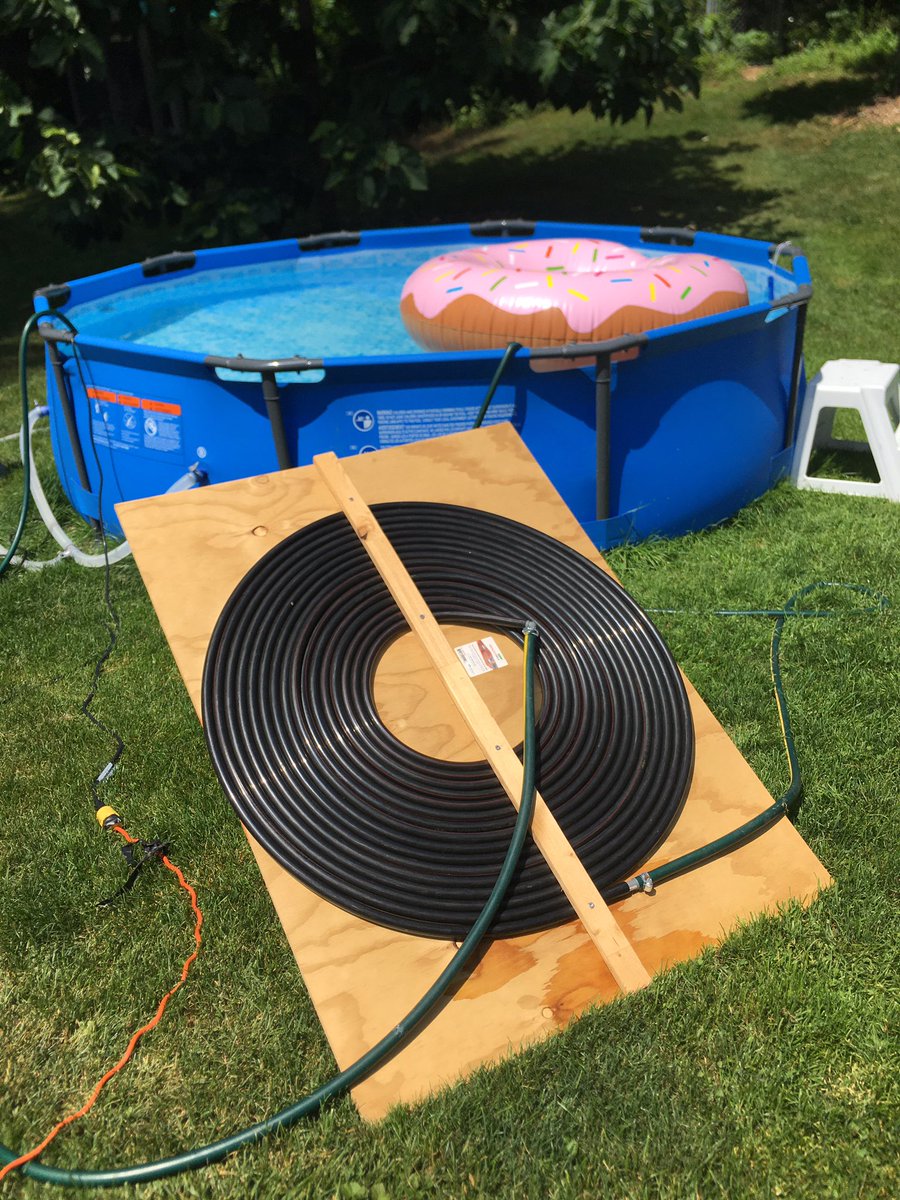 LBusuttil's tweet photo. Itβs been a long day/week and Iβm looking forward to dunk in kiddie pool w just right temperature thanks to home made solar heater! #MoveOverKids @RobinRoss_UGDSB https://t.co/lcLcI8CXqj