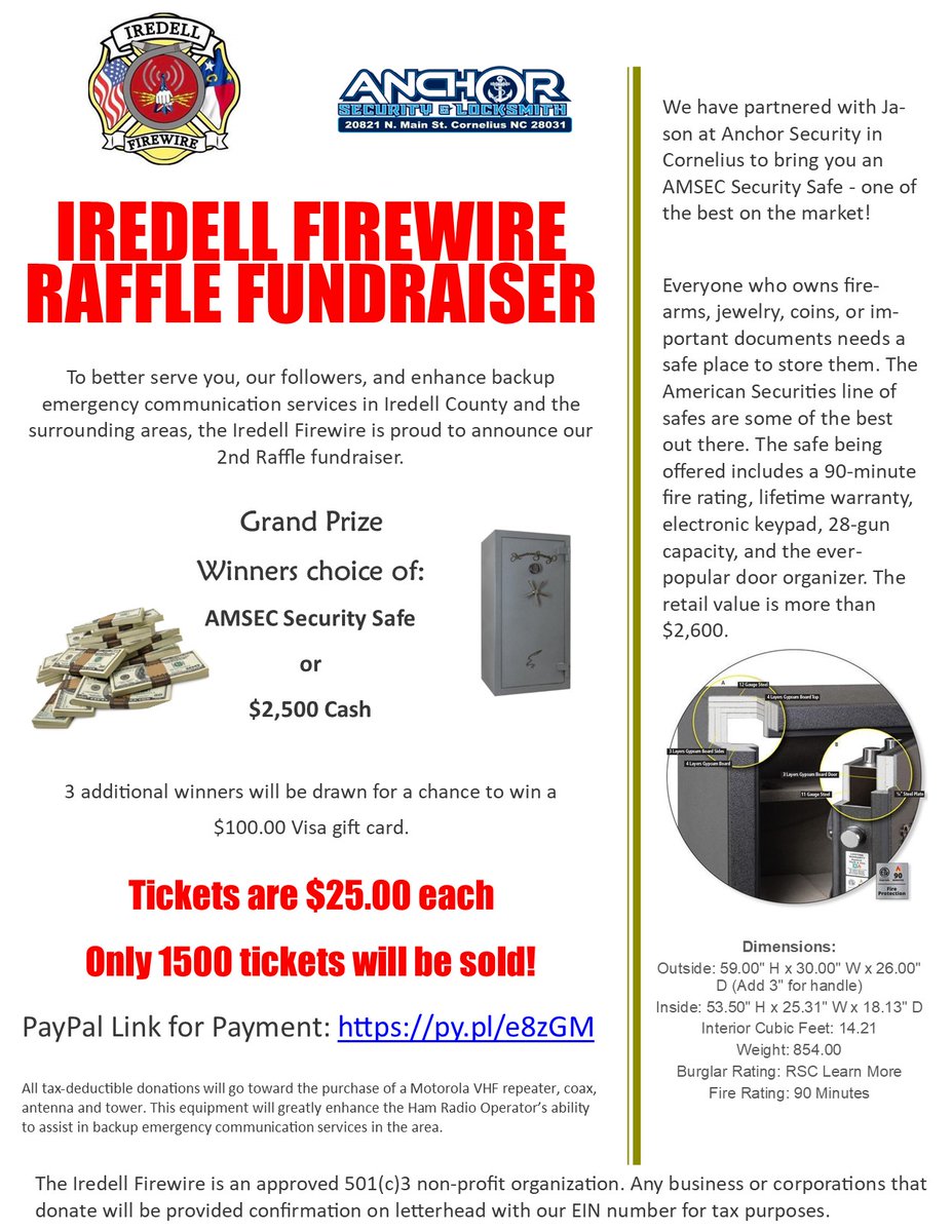 IredellFirewire's tweet image. You Spoke And We Listened! 

To reserve your spot use the links below. 

Single Ticket Link: paypal.com/instantcommerc…

More Than One Ticket Link:
paypal.com/cgi-bin/webscr…

PLEASE RETWEET