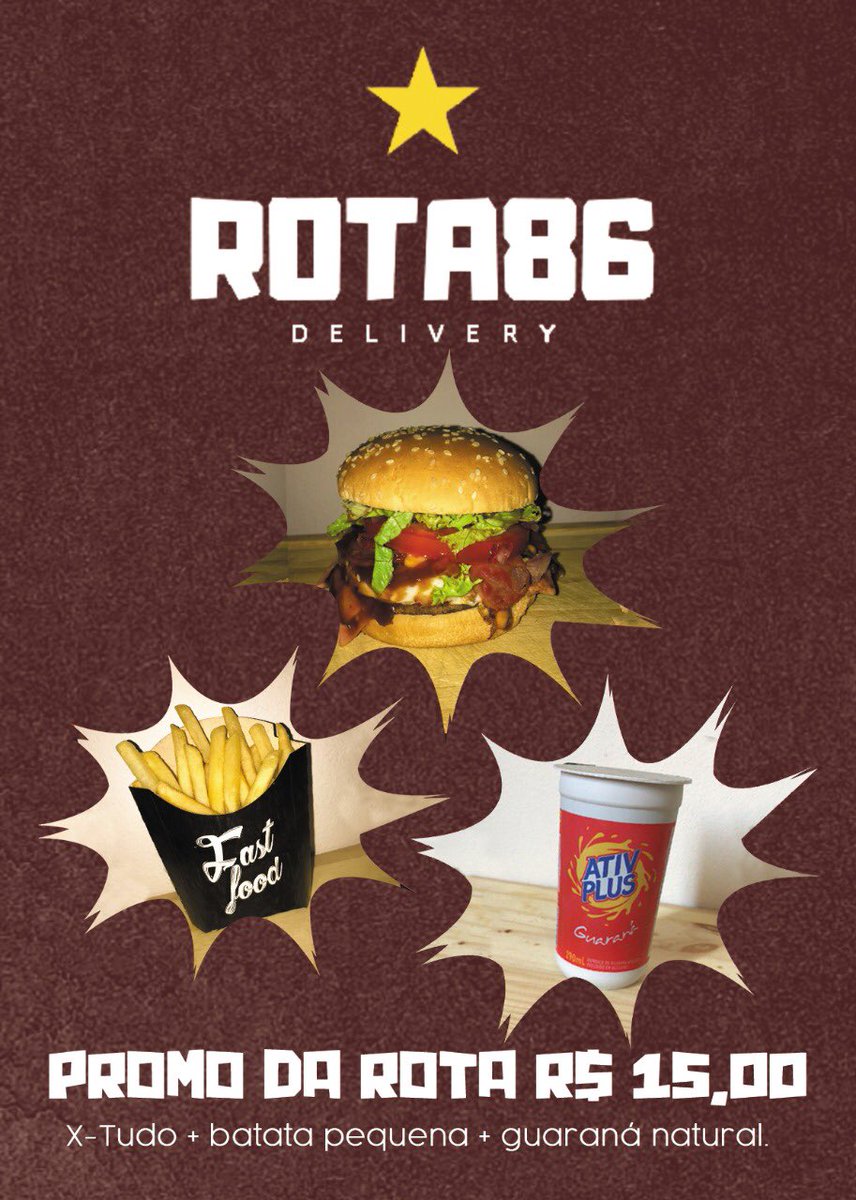 rota86_'s tweet photo. Hamburgueria com lanches deliciosos numa qualidade imensurável e com preço honesto🤩

✅ifood: ROTA86
✅WhatsApp: (021)971091986

⌚️Ifood até 23:00
⌚️WhatsApp até 01:00

📍Atendimentos: Valqueire, P. Seca,
O. Cruz, Cascadura, Madureira,
B. Ribeiro, Marechal.

🙏RT, por favor! https://t.co/6zFokkMmto