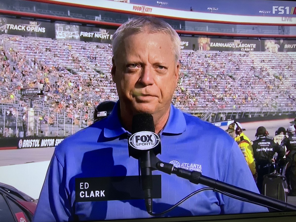 eddiegossage's tweet image. An appropriate honor for retiring @amsupdates President Ed Clark to give the command to start the engines for the @NASCAR All-Star Race Open at @BMSupdates moments ago on @NASCARONFOX. Ed gave me my first job @FGSpeedway 41 seasons ago. Thanks from the bottom of my heart, Ed!