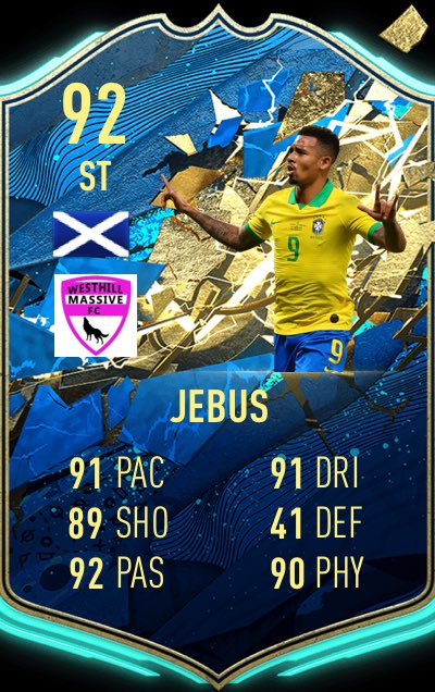 The_VGL_'s tweet photo. ATTACKER 🔥 - ST
@scottaflint - @westhillmassive
5 Goals ⚽️
9 Assists 🎯
6 MOTM🏅
1 TOTW🎖
#UPLFIFAS3 #UPLFIFAS3TOTS https://t.co/LtKzVuVJEO
