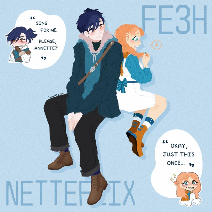 i love netteflix/felannie!!! so much???!!!! (i also just love felix so much. he has many cute pairings.) #fe3h 